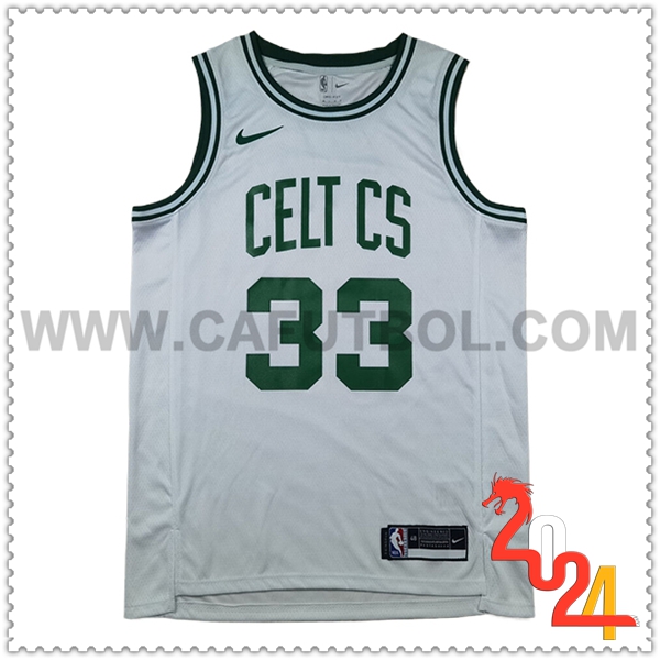 Camisetas Boston Celtics (BIRD #33) 2024/25 Blanco/Verde -03