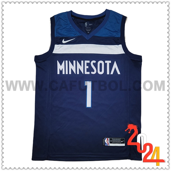 Camisetas Minnesota Timberwolves (EDWARDS #1) 2024/25 Azul Oscuro