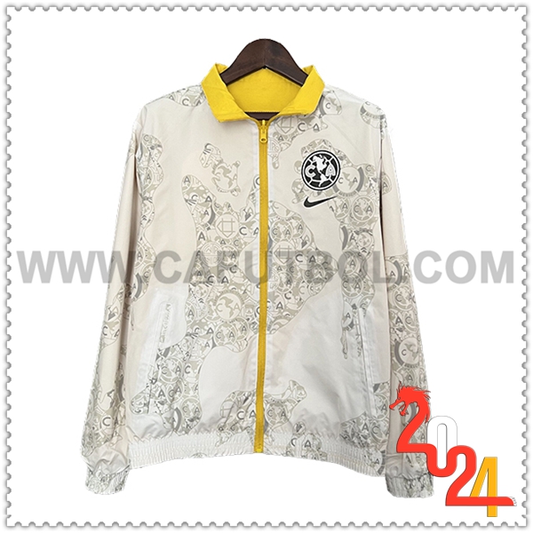 Rompevientos Club America Blanco/Gris 2024 2025