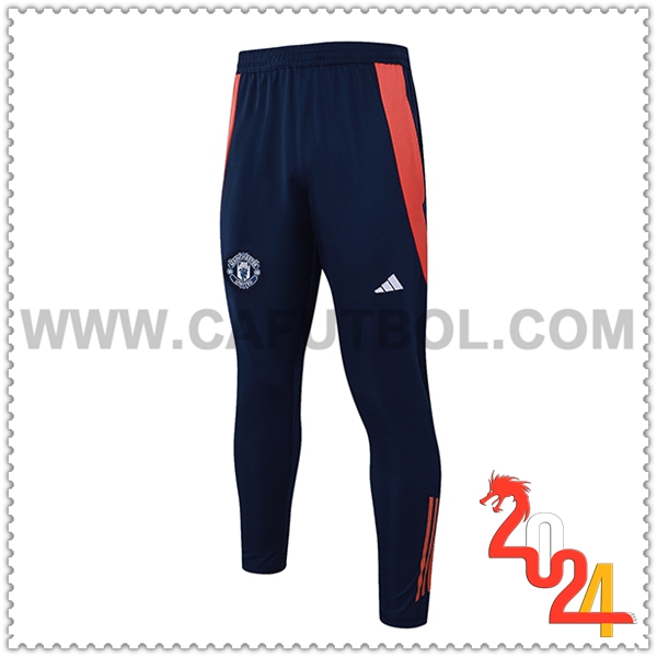 Pantalones Entrenamiento Manchester United Azul/Naranja 2024 2025