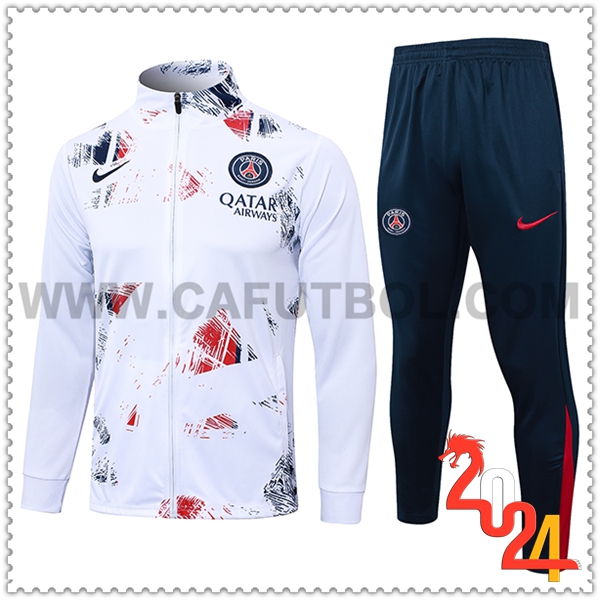 Chandal Futbol Chaquetas PSG Blanco 2024 2025