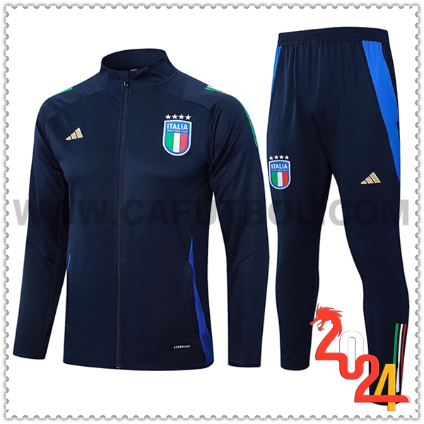 Chandal Futbol Chaquetas Italia Azul Oscuro 2024 2025