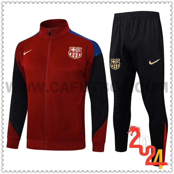 Chandal Futbol Chaquetas FC Barcelona Rojo/Negro/Azul 2024 2025