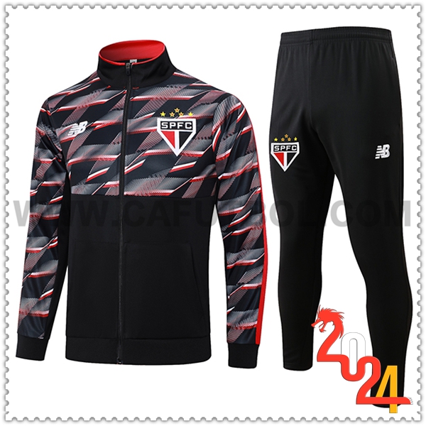 Chandal Futbol Chaquetas Sao Paulo FC Negro/Rojo 2024 2025