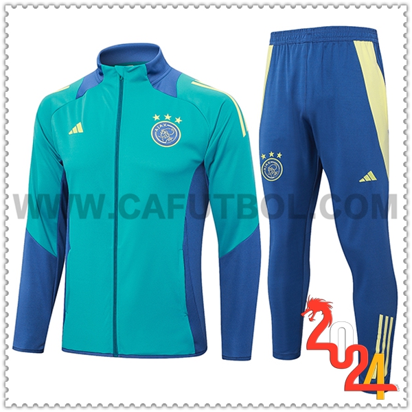 Chandal Futbol Chaquetas Ajax Verde/Azul 2024 2025