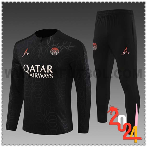 Chandal Futbol PSG Ninos Negro/Rosa 2024 2025