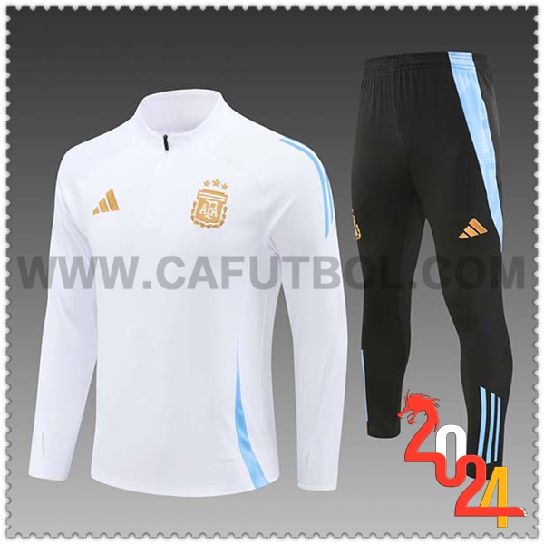 Chandal Futbol Argentina Ninos Blanco/Azul 2024 2025