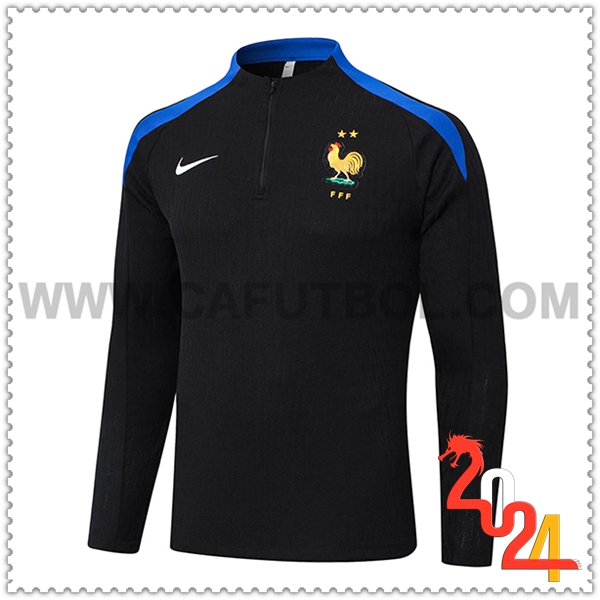 Sudadera Entrenamiento Francia Negro/Azul 2024 2025