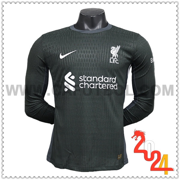 Segunda Camiseta Futbol FC Liverpool Mangas largas 2024 2025