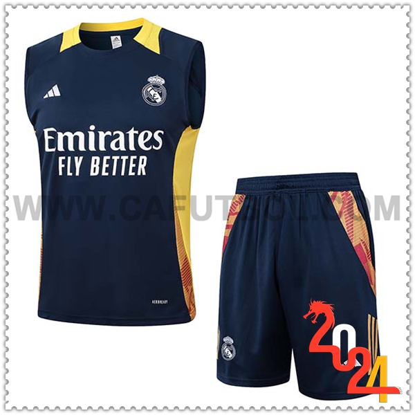 Camiseta Entrenamiento sin mangas Real Madrid Azul/Amarillo 2024 2025