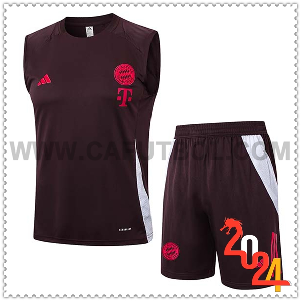 Camiseta Entrenamiento sin mangas Bayern Munich Marrón/Rojo 2024 2025