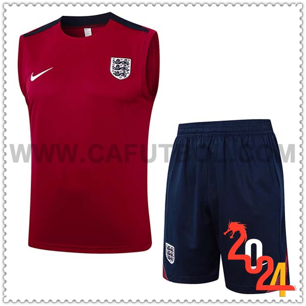 Camiseta Entrenamiento sin mangas Inglaterra Rojo/Negro 2024 2025