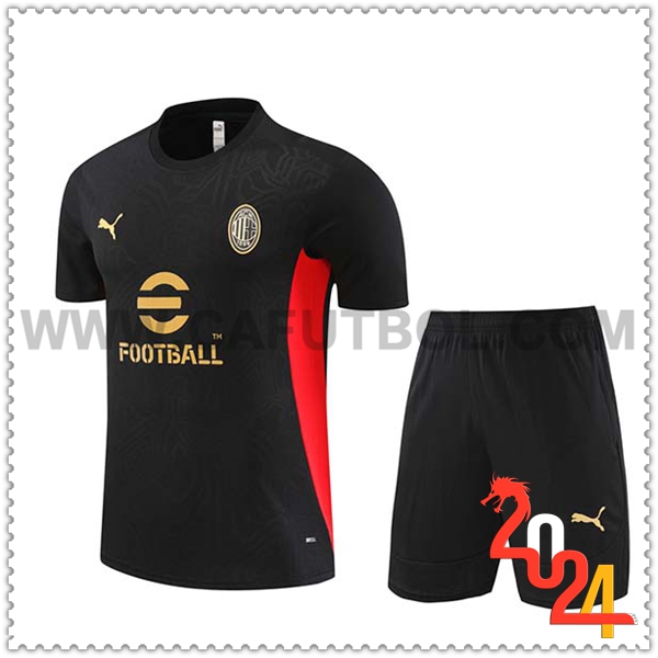 Camiseta Entrenamiento AC Milan Negro/Rojo 2024 2025