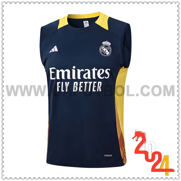 Chalecos De Futbol Real Madrid Azul/Amarillo 2024 2025