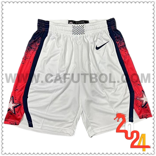 Cortos NBA USA 2024/25 Blanco/Rojo/Negro