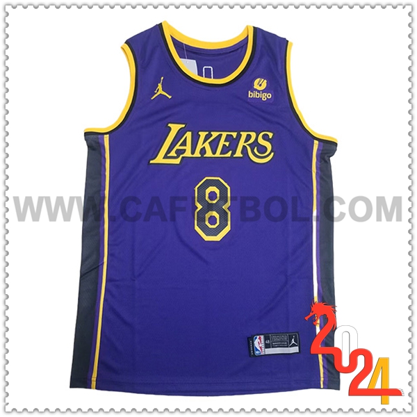 Camisetas Los Angeles Lakers (BRYANT #8) 2024/25 Viola/Giallo