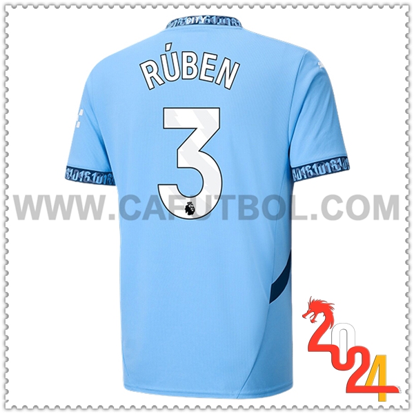 Primera Camiseta Futbol Manchester City RÚBEN #3 2024 2025