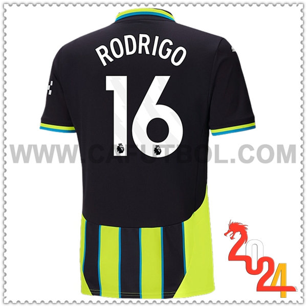 Segunda Camiseta Futbol Manchester City RODRIGO #16 2024 2025