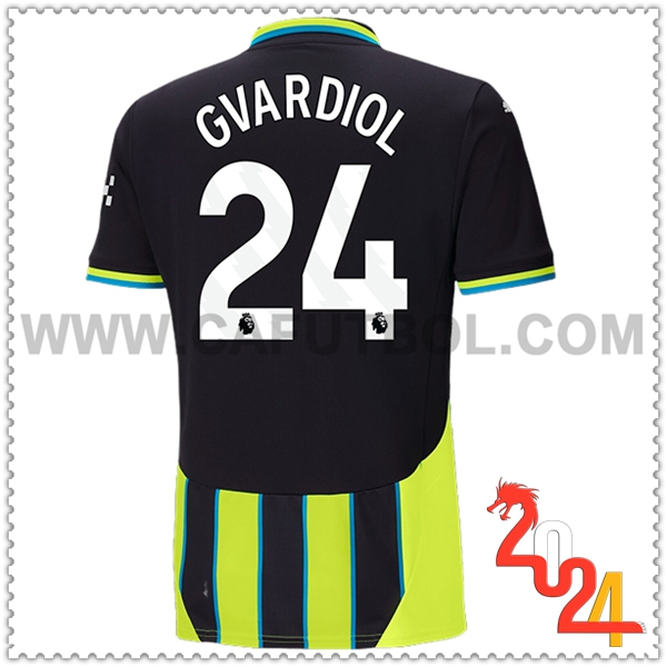 Segunda Camiseta Futbol Manchester City GVARDIOL #24 2024 2025