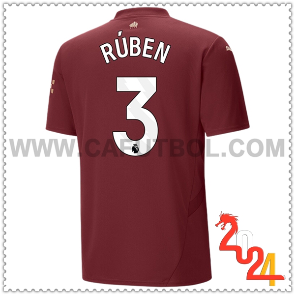 Tercero Camiseta Futbol Manchester City RÚBEN #3 2024 2025