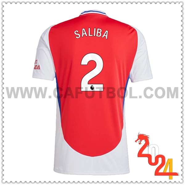 Primera Camiseta Futbol Arsenal SALIBA #2 2024 2025