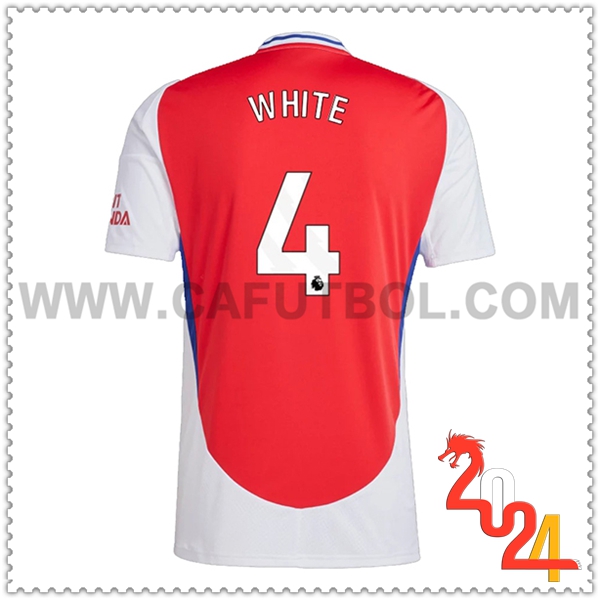 Primera Camiseta Futbol Arsenal WHITE #4 2024 2025