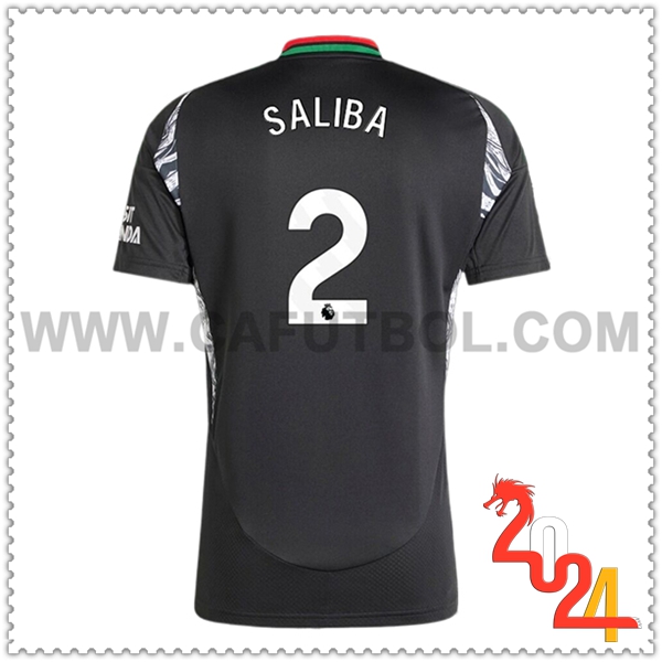 Segunda Camiseta Futbol Arsenal SALIBA #2 2024 2025