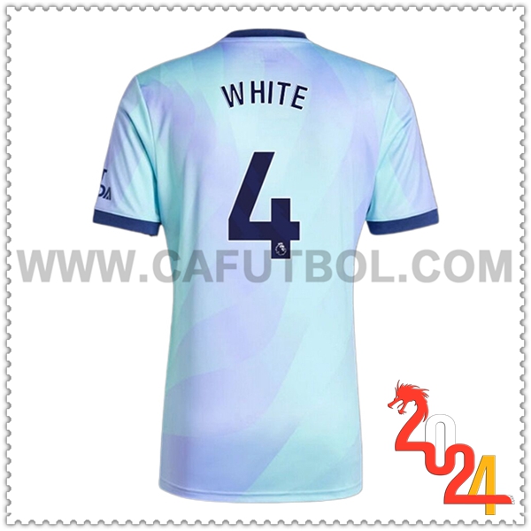 Tercero Camiseta Futbol Arsenal WHITE #4 2024 2025