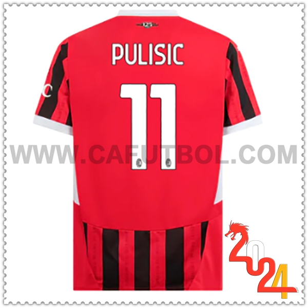 Primera Camiseta Futbol AC Milan PULISIC #11 2024 2025