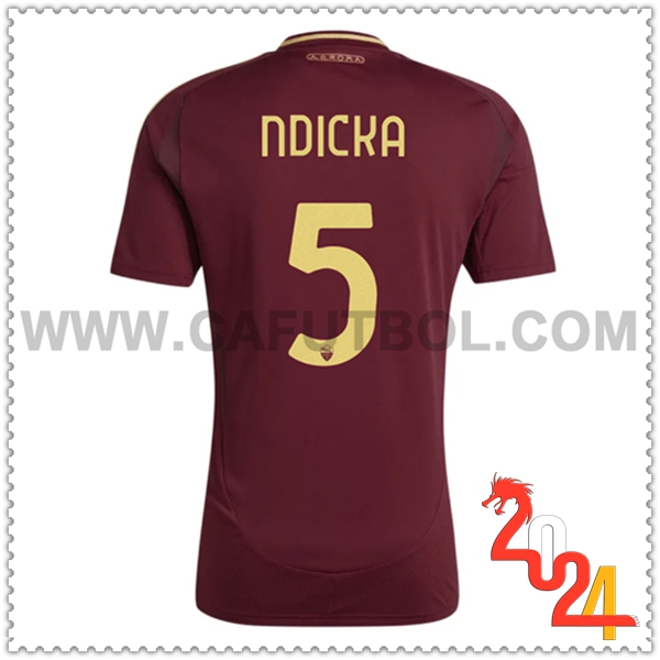 Primera Camiseta Futbol AS Roma NDICKA #5 2024 2025