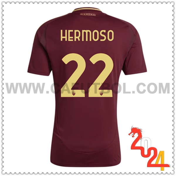 Primera Camiseta Futbol AS Roma HERMOSO #22 2024 2025