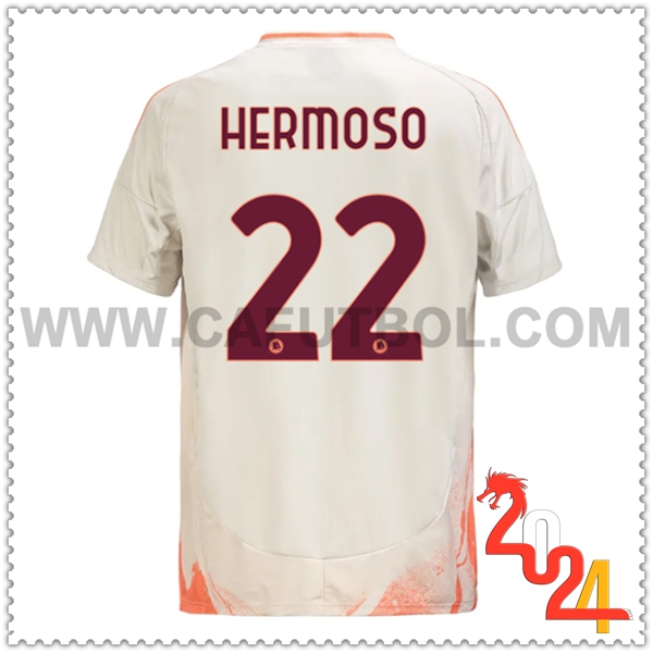 Segunda Camiseta Futbol AS Roma HERMOSO #22 2024 2025