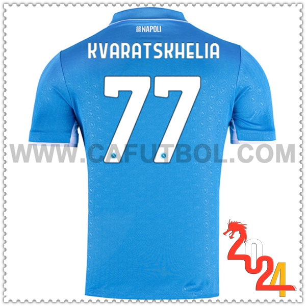 Primera Camiseta Futbol SSC Napoles KVARATSKHELIA #77 2024 2025