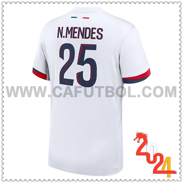 Segunda Camiseta Futbol PSG N.MENDES #25 2024 2025