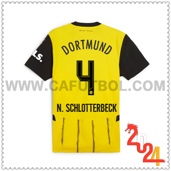 Primera Camiseta Futbol Dortmund BVB N.SCHLOTTERBECK #4 2024 2025