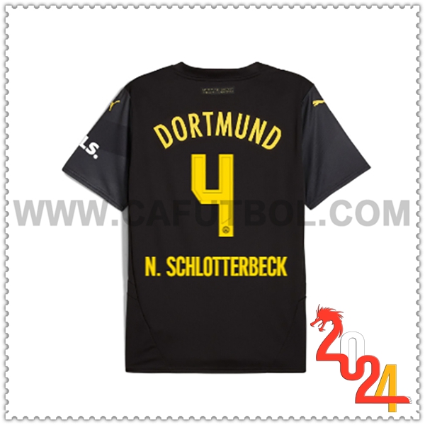 Segunda Camiseta Futbol Dortmund BVB N.SCHLOTTERBECK #4 2024 2025