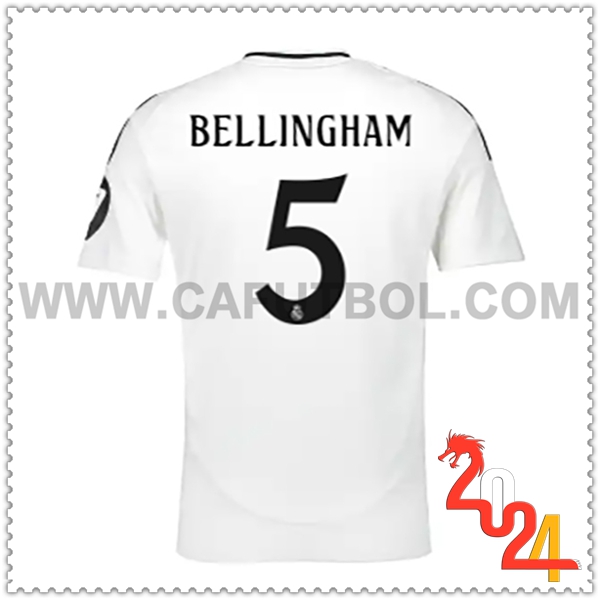 Primera Camiseta Futbol Real Madrid BELLINGHAM #5 2024 2025