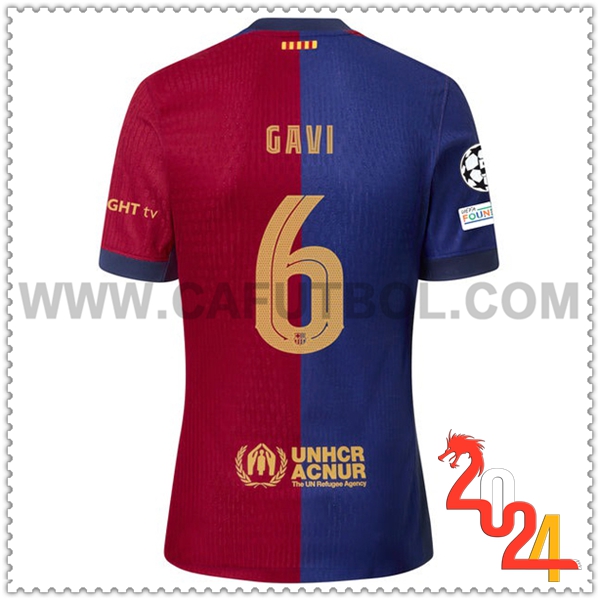 Primera Camiseta Futbol FC Barcelona GAVI #6 2024 2025