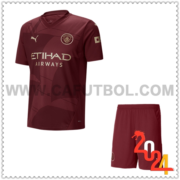 Tercero Equipacion del Manchester City + Pantalones Cortos 2024 2025