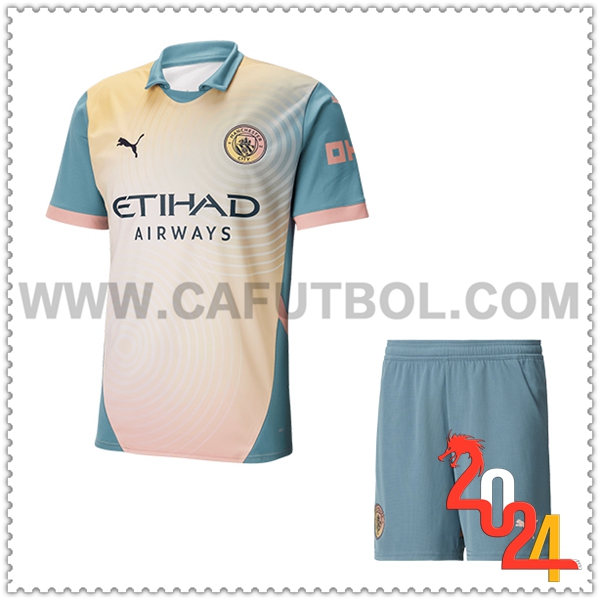 Equipacion del Manchester City Cuatro + Pantalones cortos 2024 2025