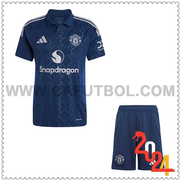 Segunda Equipacion del Manchester United + Pantalones Cortos 2024 2025