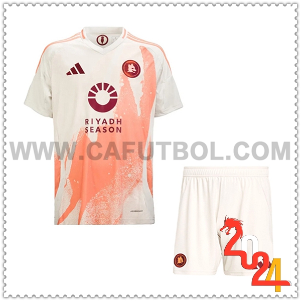 Segunda Equipacion del AS Roma + Pantalones Cortos 2024 2025