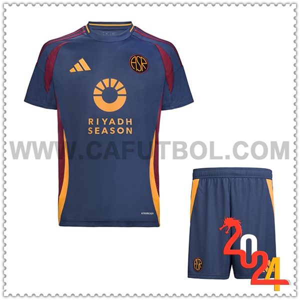 Tercero Equipacion del AS Roma + Pantalones Cortos 2024 2025