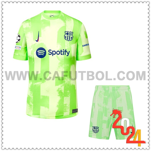 Tercero Equipacion del FC Barcelona + Pantalones Cortos 2024 2025