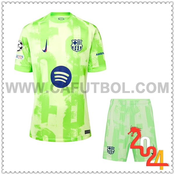 Tercero Equipacion del FC Barcelona + Pantalones Cortos 2024 2025