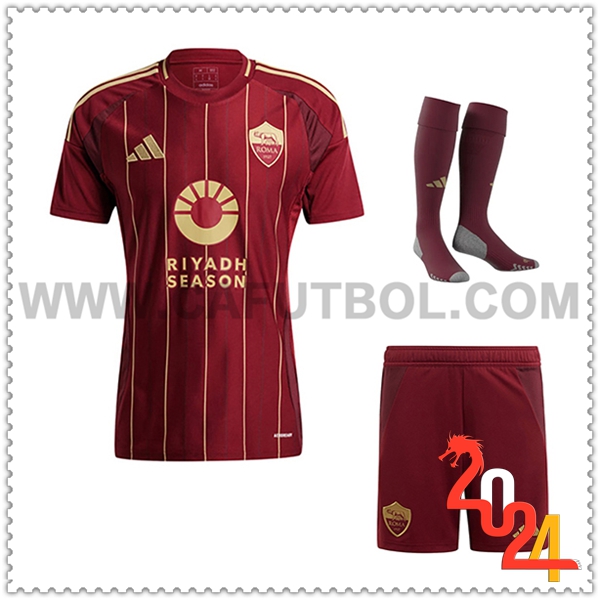 Primera Equipacion del AS Roma (Pantalones + Calcetines) 2024 2025