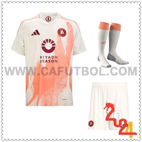 Segunda Equipacion del AS Roma (Pantalones + Calcetines) 2024 2025