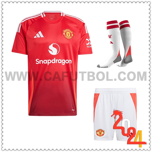 Primera Equipacion del Manchester United (Pantalones + Calcetines) 2024 2025