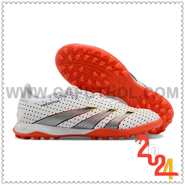 Adidas Botas De Fútbol PREDATOR 24 ELITE TF BOOTS Blanco/Gris/Naranja