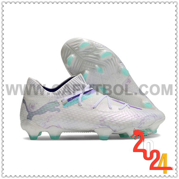 PUMA Botas De Fútbol FUTURE 7 ULTIMATE FG/AG Blanco/Verde/Violeta